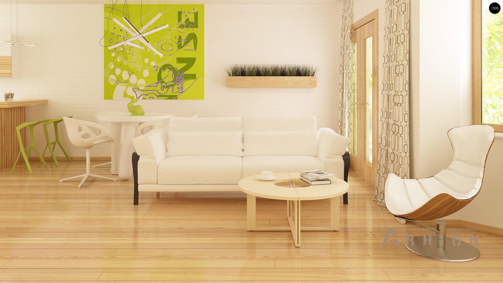 4. Проект одноэтажного дома в европейском стиле с двускатной кровлей, Z40 os, площадью - 142 кв c мансардой